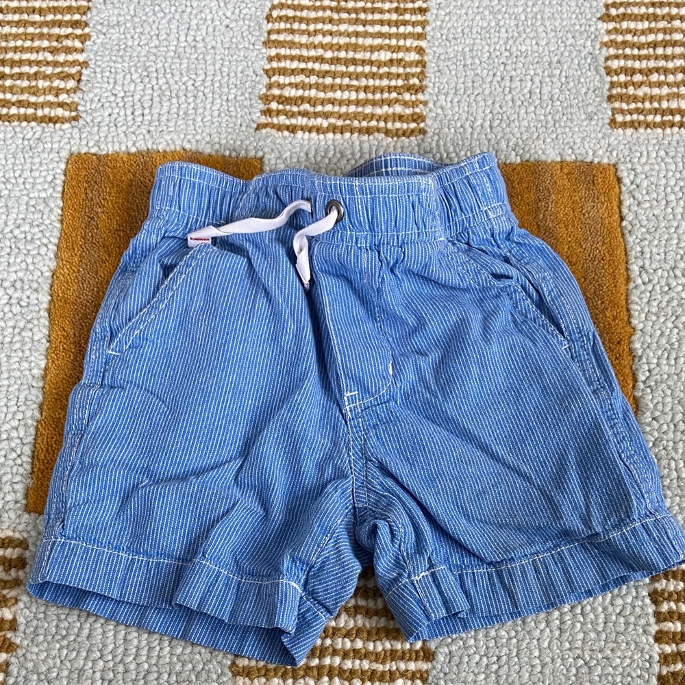 Hanna Andersson cotton striped blue shorts size 3/90cm